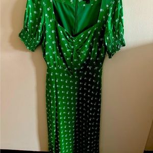 J. Crew Green Floral Dress